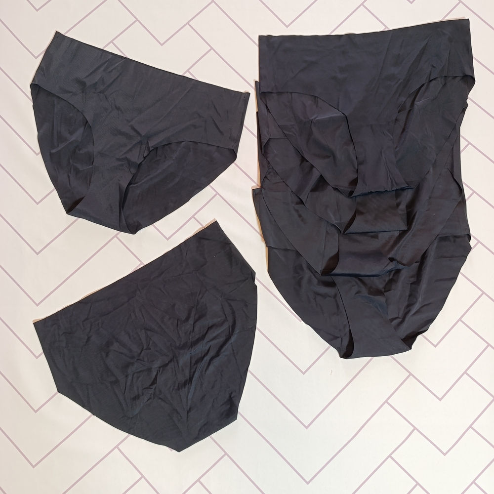 Black High-Waisted Seamless No Show Briefs Plus Size 2X